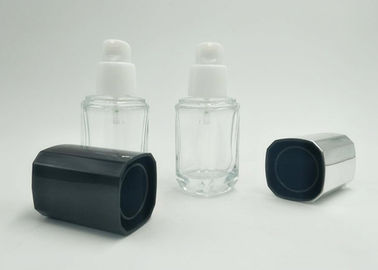 botellas privadas de aire de cristal transparentes de la bomba 30ml con el empaquetado cosmético del casquillo