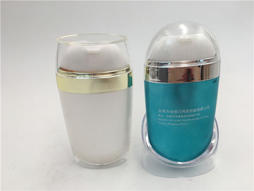 Botella dual plástica amistosa de la cámara de Eco, redondo cosmético de la botella de la bomba formado